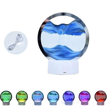 Lampka LED klepsydra ruchomy pasek obrotowa USB prezent na dzien dziecka