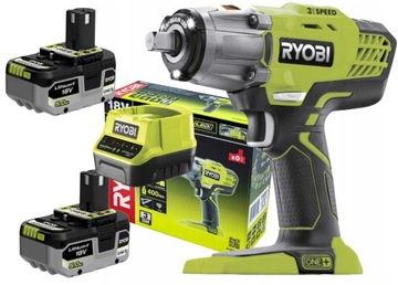 АККУМУЛЯТОРНЫЙ КЛЮЧ RYOBI + 2 АККУМУЛЯТОРА 5 Ач + ОДНО+ ЗАРЯДНОЕ УСТРОЙСТВО R18IW3