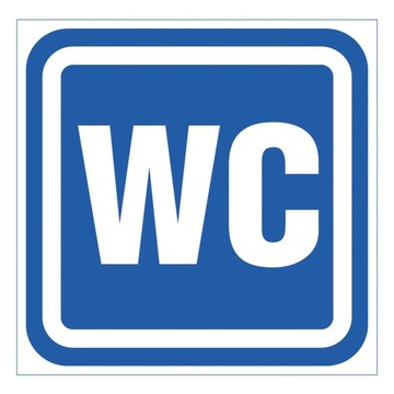 OZNACZENIE WC toaleta naklejka 100x100 mm