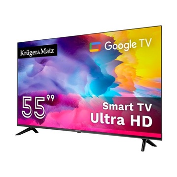 55-дюймовый UHD-телевизор Google TV Kruger&Matz DVB-T2/T/C H.265 HEVC