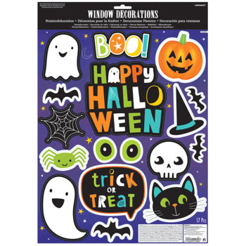 Hallo-ween Friends Naklejka na szybę lustro 17 szt