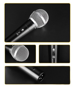 MIKROFON DYNAMICZNY PRZEWODOWY KARAOKE ESTRADOWY METALOWY DLA DJ KABEL 3m