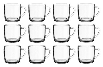 12x Kubek szklany szklanka z uchem RENEE 310 ml