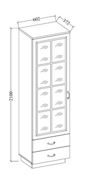 СТОЯЩАЯ ВИТРИНА СТОЛОВАЯ БЕСШУМНОЕ ЗАКРЫТИЕ FLAWIA БЕЛЫЙ