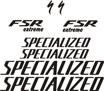 SPECIALIZED FSR czarne naklejki 11-3C RÓŻNE KOLORY