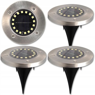 Lampa solarna wbijana Masterled srebrny 38 cm 4 szt.