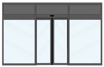 DRZWI AUTOMATYCZNE NA WYMIAR ALUMINIOWE SKLEPOWE PRZESUWNE 515CM X 322CM