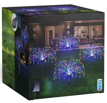 4 SZT LAMPA SOLARNA LED drzewko dmuchawiec fajerwerki