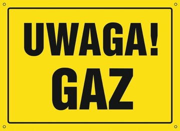 Naklejka informacyjna UWAGA GAZ 10X15