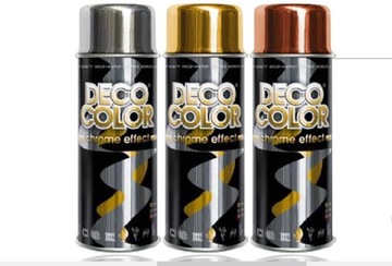 Лак Chrome Effect Gold Deco Color краска золотистый хром Спрей 400 мл