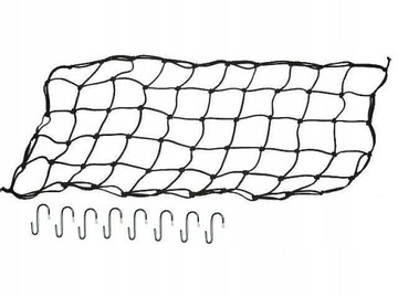 NOWA SIATKA BAGAŻOWA CZARNA 30 x 70 8 HACZYKÓW