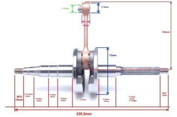 Коленвал Yamaha Aerox LC AC 2T Тайвань Minarelli