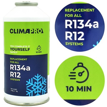 GAZ DO NABICIA KLIMATYZACJI AUT R134a R12 CZYNNIK CHŁODNICZY KLIMY ClimaPro