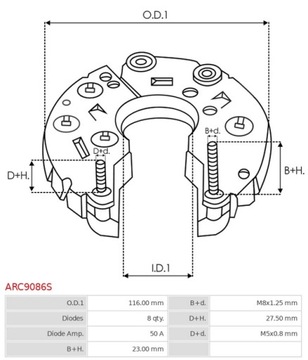 Диодный мост генератора ARC9086S