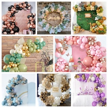 ШАРЫ КОРИЧНЕВЫЕ ШАРЫ-ГИРЛАНДЫ БЕЖЕВЫЙ БАНТ УКРАШЕНИЯ НА ДЕНЬ РОЖДЕНИЯ 125XXL + БЕСПЛАТНО