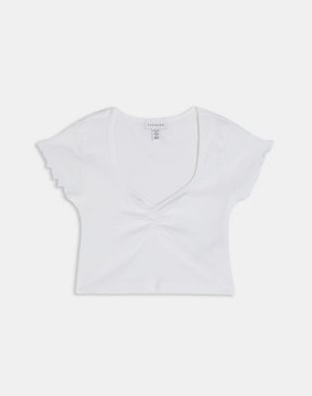 TOPSHOP PETITE TOP BIAŁY KRÓTKI RĘKAW 38/10 AMX