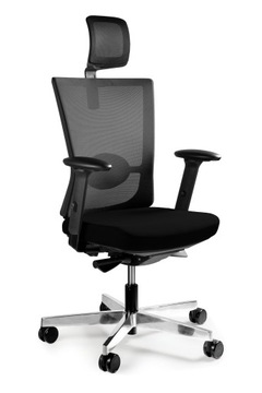 Krzesło FORTE Czarne Biurowe Skóra Ergonomiczne