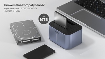 Unitek S1306A Док-станция с двумя жесткими дисками USB3.0, 2x SATA 2,5/3,5 дюйма