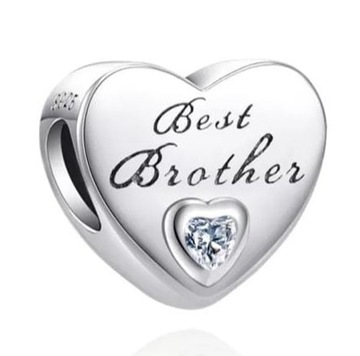 MD CHARMS serce Najlepszy Brat Best Brother | S925