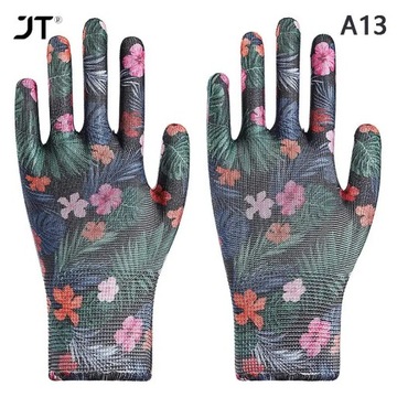 1 пара дышащих женских садовых перчаток из нейлона с принтом