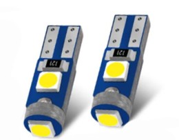 5x - Żarówka R5 T5 3 x POWER LED W1,2W W2W MOCNE