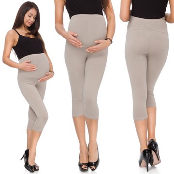 CIĄŻOWE 3/4 LEGGINSY BAWEŁNIANE GETRY KOLORY 3XL