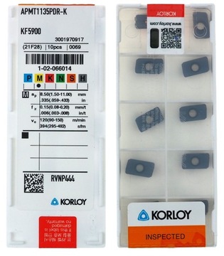 PŁYTKI WĘGLIKOWE APMT 1135 PDR-K KF5900 KORLOY