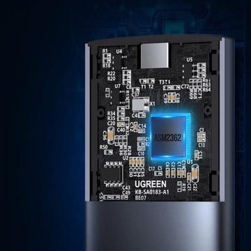 UGREEN KIESZEŃ NA DYSK SSD M.2 OBUDOWA DYSKU USB 3.2 Gen2 +kabel USB C 0,5m