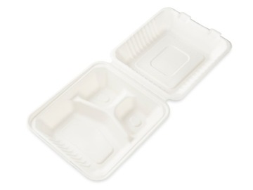 LUNCH BOX PULPA TRZCINY EKO Trójdzielny Pojemnik Obiadowy 23x23x7 50szt
