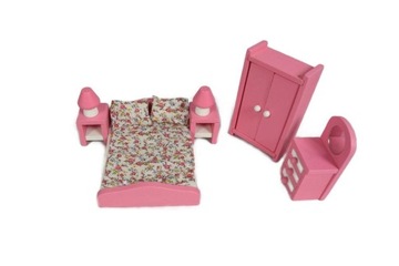 ДЕРЕВЯННАЯ МЕБЕЛЬ ДЛЯ КУКОЛЬНОГО ДОМА, БОЛЬШОЙ КОМПЛЕКТ