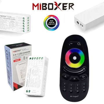 ZESTAW STEROWNIK DO TAŚM LED RGB RGBW RGBCCT 3w1 STREFOWY + CZARNY PILOT