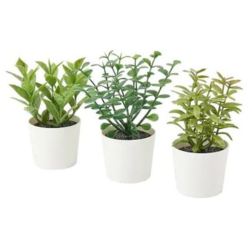 IKEA sztuczna roślina doniczkowa FEJKA komplet 3szt Zioła 5cm