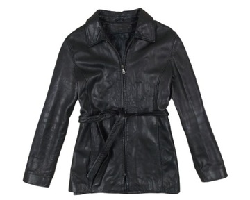 Leather skórzany płaszcz elegancja 40