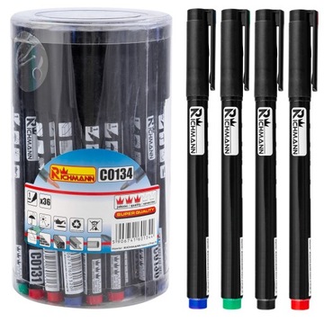 Marker budowlany 36 sztuk cienkie mix kolorów tuba