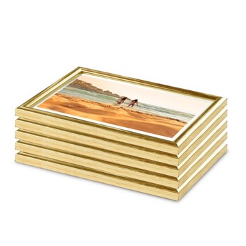 РАМКИ ДЛЯ ФОТО 5 ШТ. 13x18 РАМКИ ДЛЯ ФОТО ДЕРЕВЯННЫЕ ЗОЛОТЫЕ НАБОР