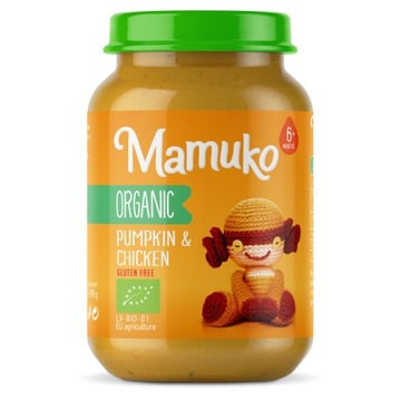 Obiadek dla Dzieci Organiczna Dynia z Kurczakiem od 6m+ Mamuko 190g
