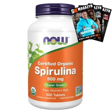 NOW FOODS SPIRULINA 500MG DUŻE OPAKOWANIE 500 TAB
