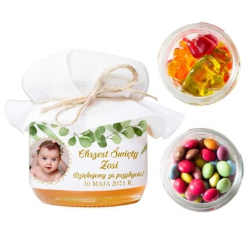 Спасибо Причастие Крещение с фото Мед Медовые конфеты желейная баночка