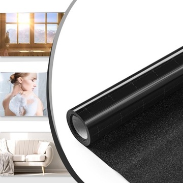ОКОННАЯ ПЛЕНКА, МАТОВАЯ ЧЕРНАЯ, МАТОВАЯ, 90x200см