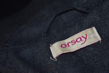 Płaszcz wełniany 34 XS zimowy wełna 60% do kolan Orsay midi elegancki pasek