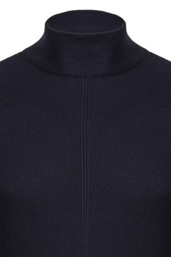 МУЖСКОЙ СВИТЕР С ПОЛУТЮЛЕТ, ТЕМНО-СИНИЙ ГОЛЬФ, ШЕРСТЬ: M