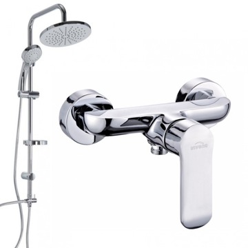 Bateria natryskowa Siros chrom z deszczownicą