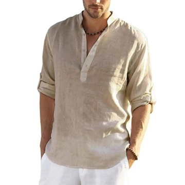 2022 New Men's Casual Blouse Cotton Linen Shirt Lo