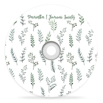 Płyta DVD z nadrukiem w zielone listki PAMIĄTKA I KOMUNII ŚWIĘTEJ