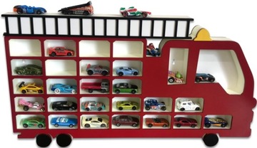Półka na Hot Wheels - wóz strażacki na 25 autek