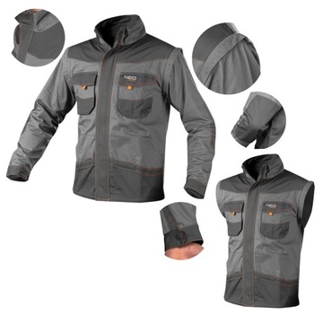 NEO BLUZA KURTKA ROBOCZA 2w1 kamizelka BAWEŁNA S