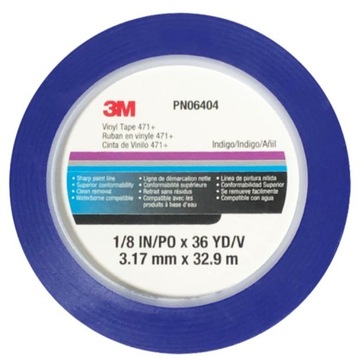 3M 06404 Taśma Maskująca 471+ Cienkoliniowa 3,17mm x 32,9m Vinyl Tape