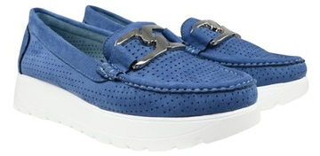 МОКАСИНЫ НА ПЛАТФОРМЕ ЖЕНСКИЕ GOODIN FL 6014 BLUE размер 40