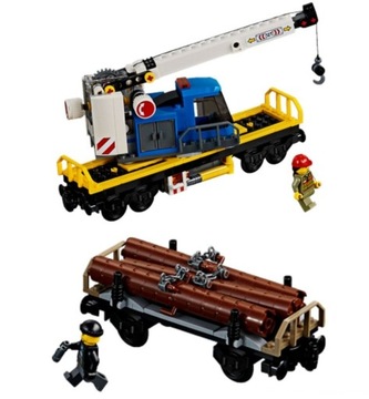 Klocki Lego City Wagon Dźwig + Wagon drewno 60198 np. 60336 7939 60337 7898