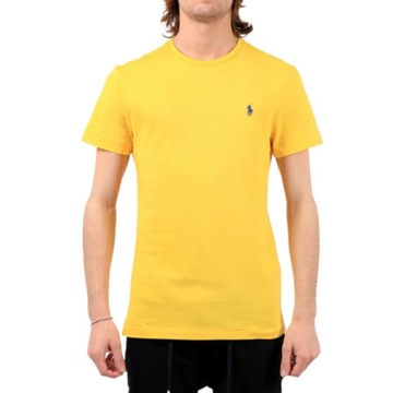 -45% POLO RALPH LAUREN T-SHIRT MĘSKI SSL-TSH CUSTOM SLIM ŻÓŁTY XL